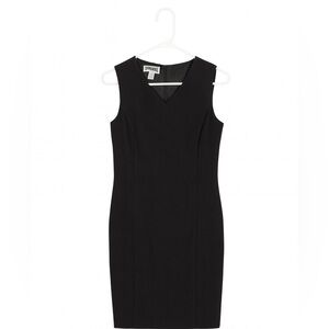 Mixit Womens Black Sleeveless V- Neck Lined Back Zip Shift Dress Size 10